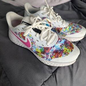 Nike Kids Multicolor Sneakers with Pink Swoosh
